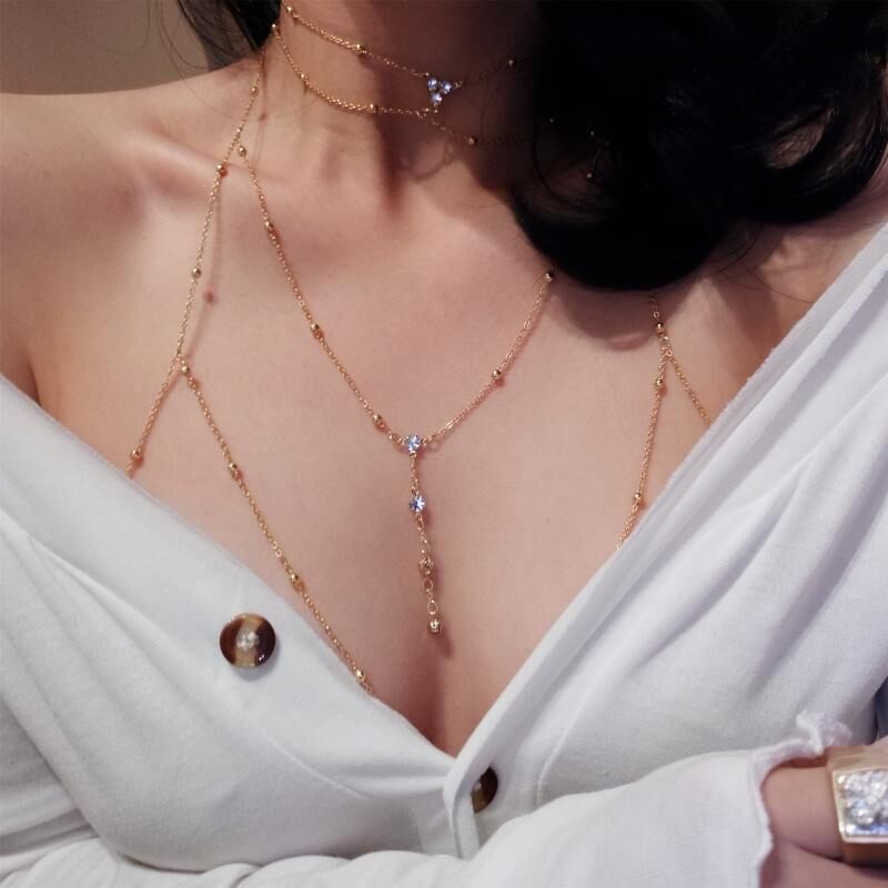 Bohemian Crystal Chest Pendant Necklace