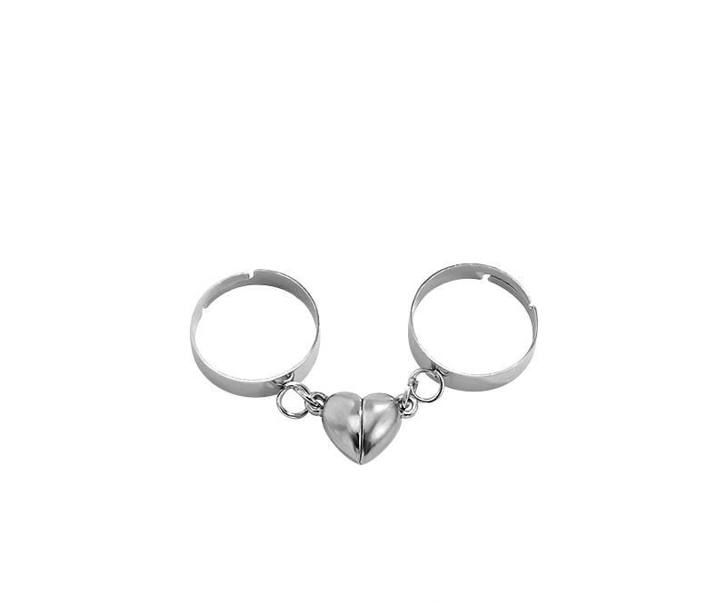 Couple Heart Shape Chain Ring