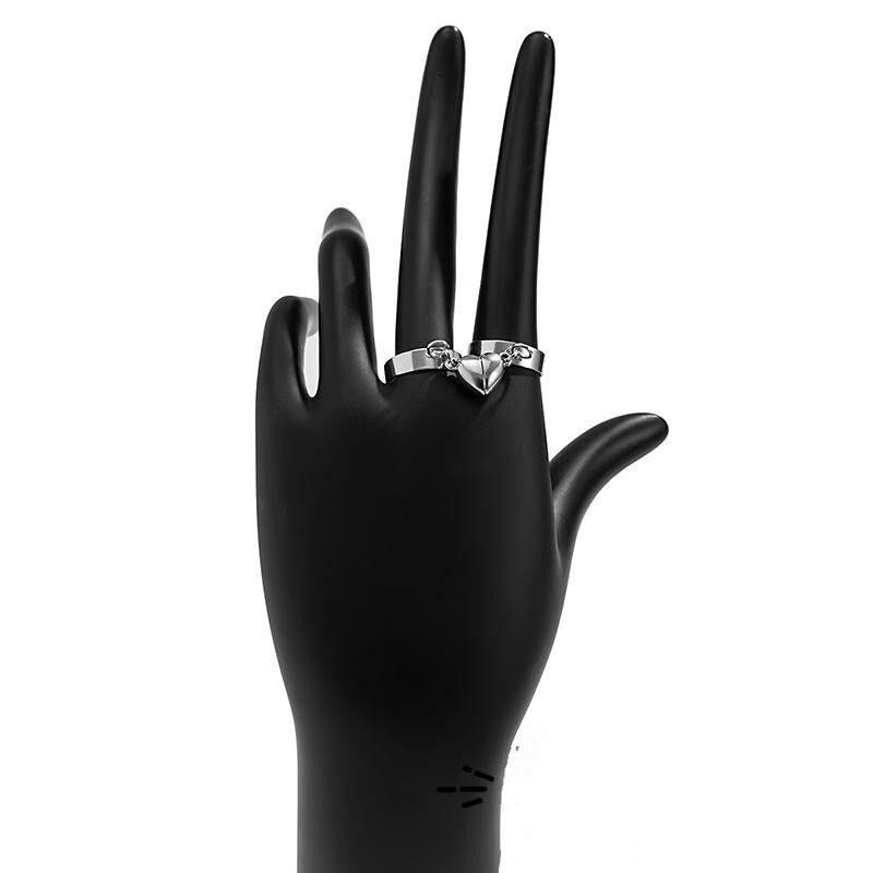 Couple Heart Shape Chain Ring