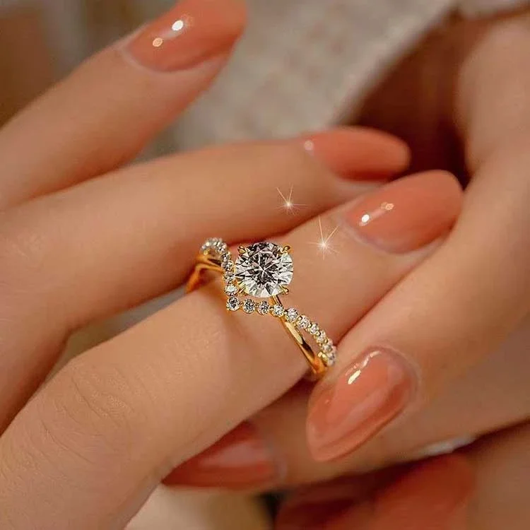 Couple Rhinestone Ring Set