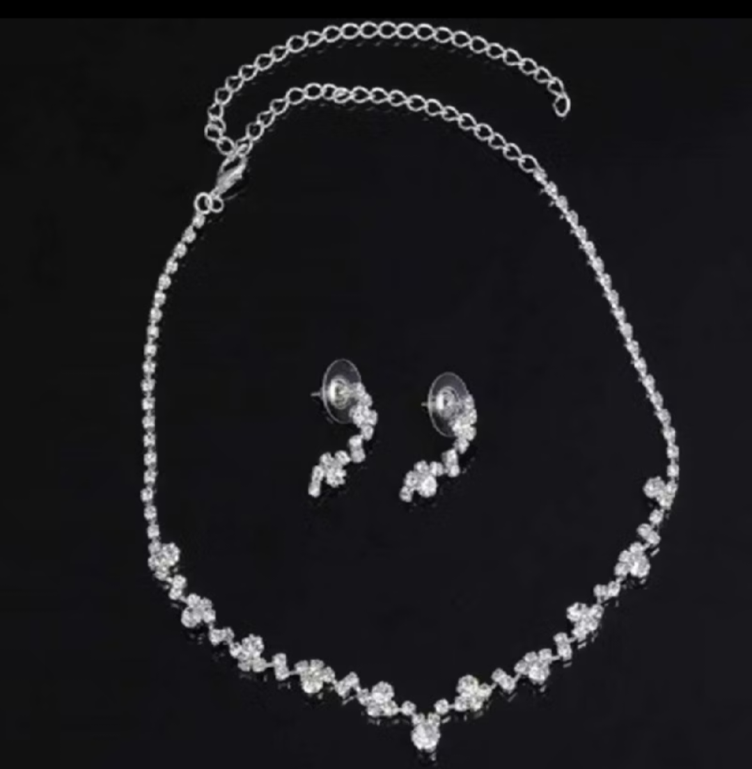 Cubic Zirconia Necklace & Earring Set