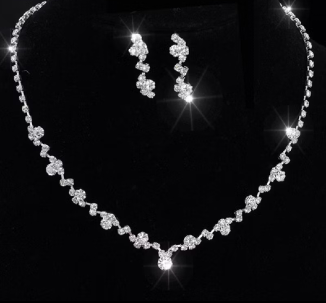 Cubic Zirconia Necklace & Earring Set
