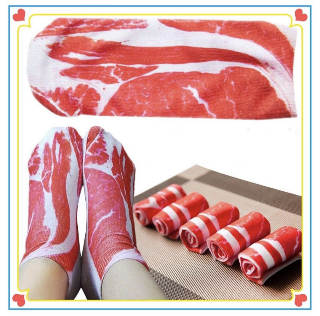 Funny Bacon & Steak Socks