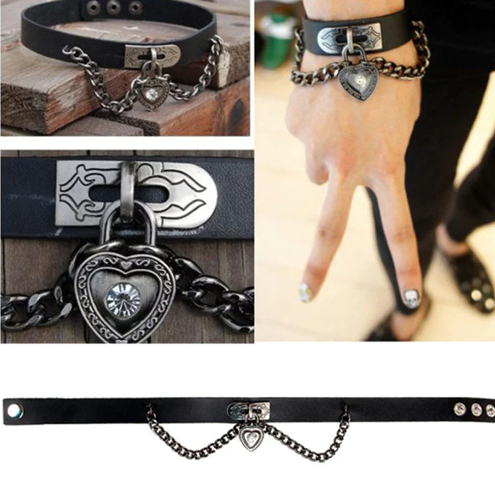 Gothic Heart Chain Collar Necklace