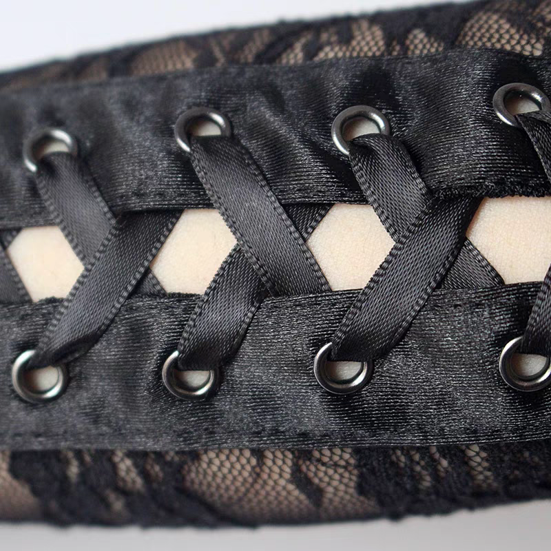 Lace Tie-Up Elbow Gloves