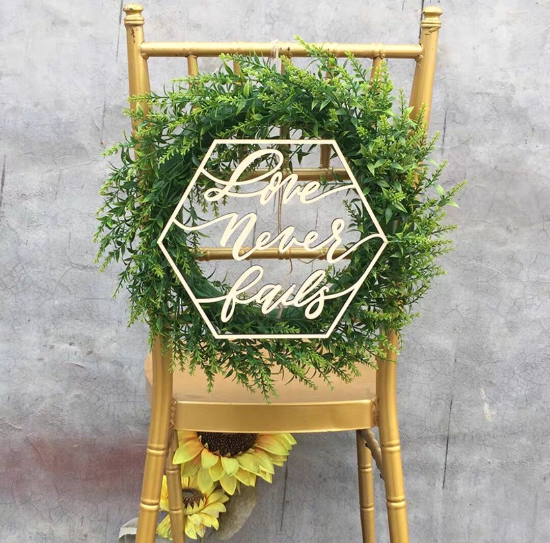 Love Never Fails Wedding Sign