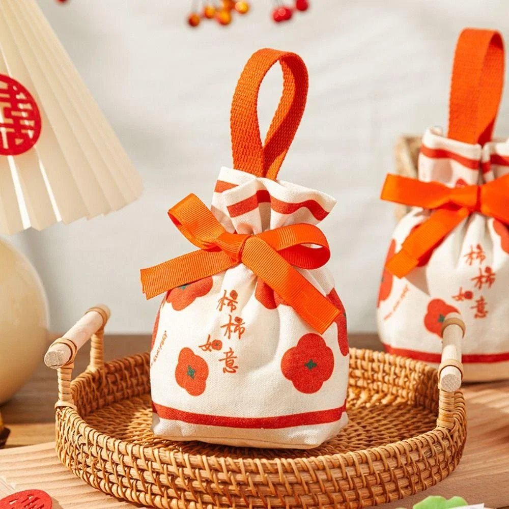 Mandarin Orange Drawstring Carrier Bag