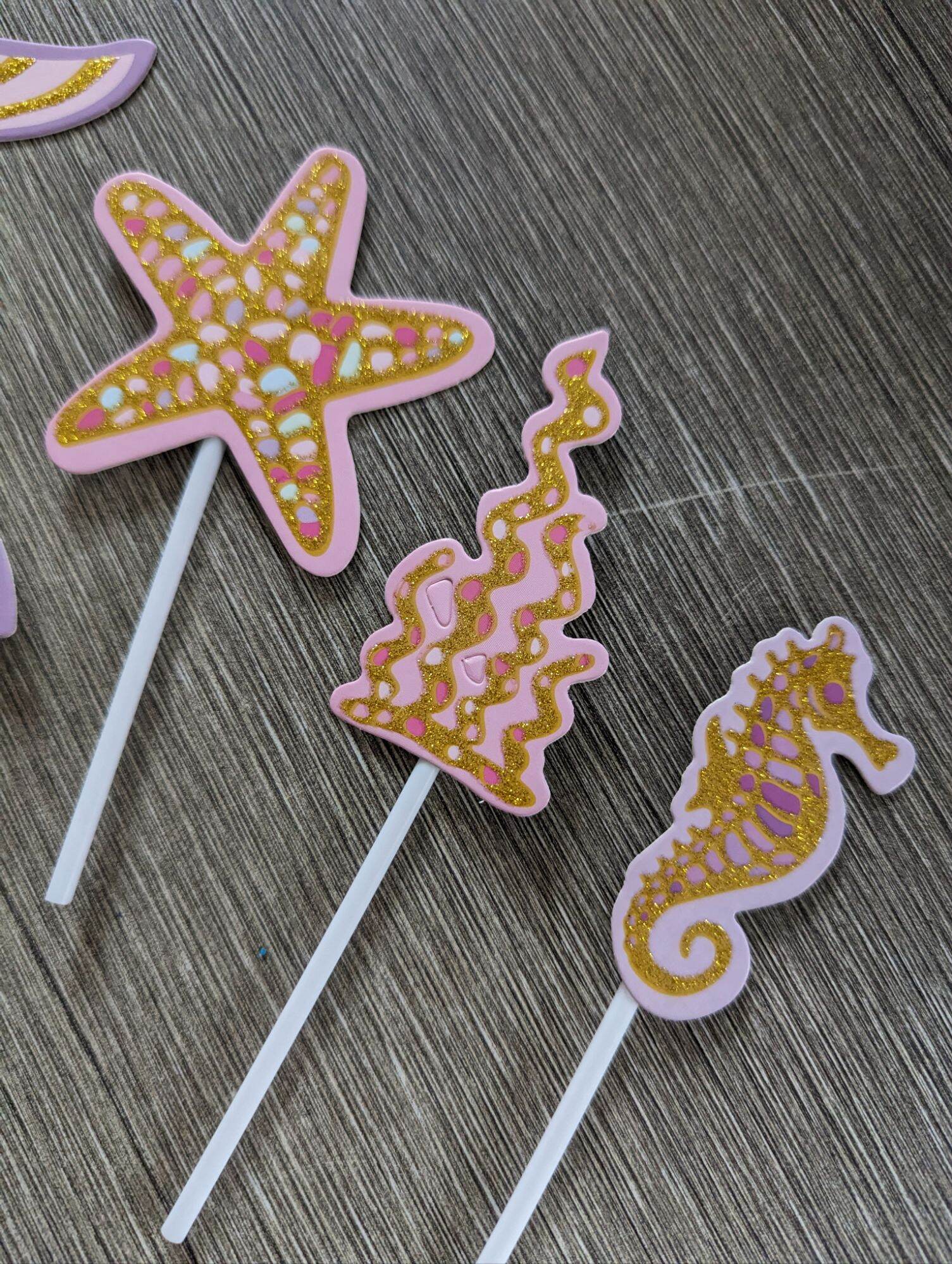 Mermaid Cake Topper Set (6 pcs)