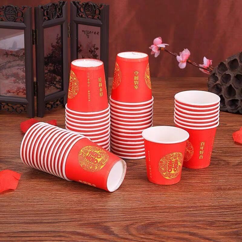 Red Chinese Wedding Cups (Disposable)