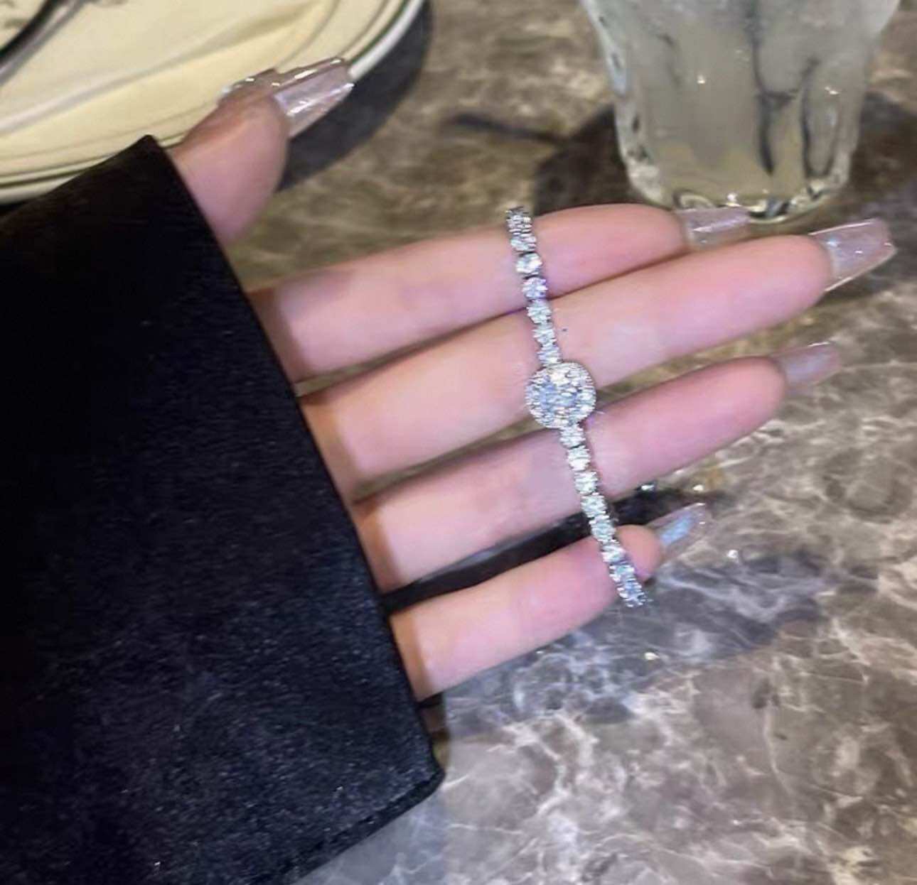 Square Rhinestone Tennis Bracelet