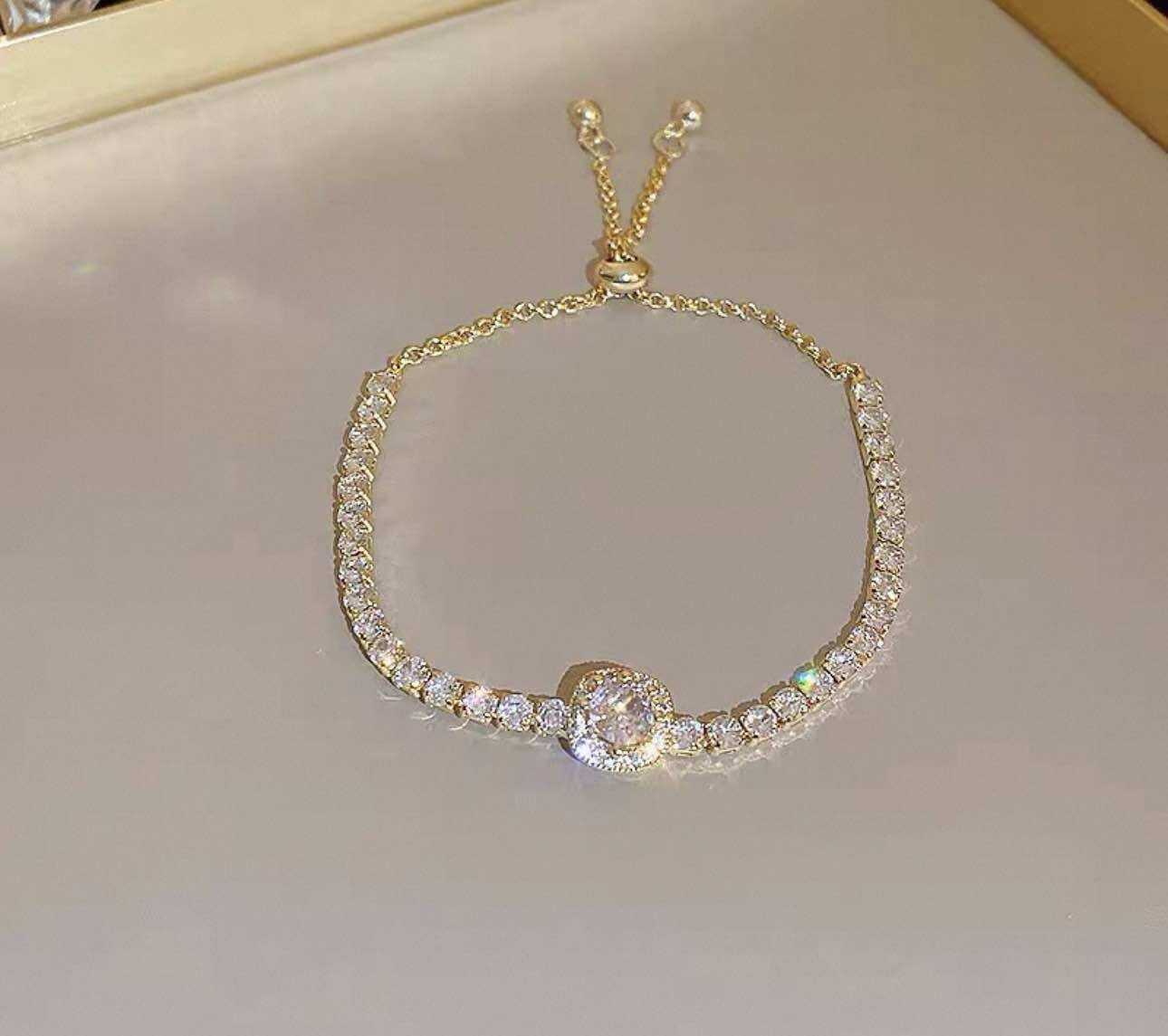 Square Rhinestone Tennis Bracelet