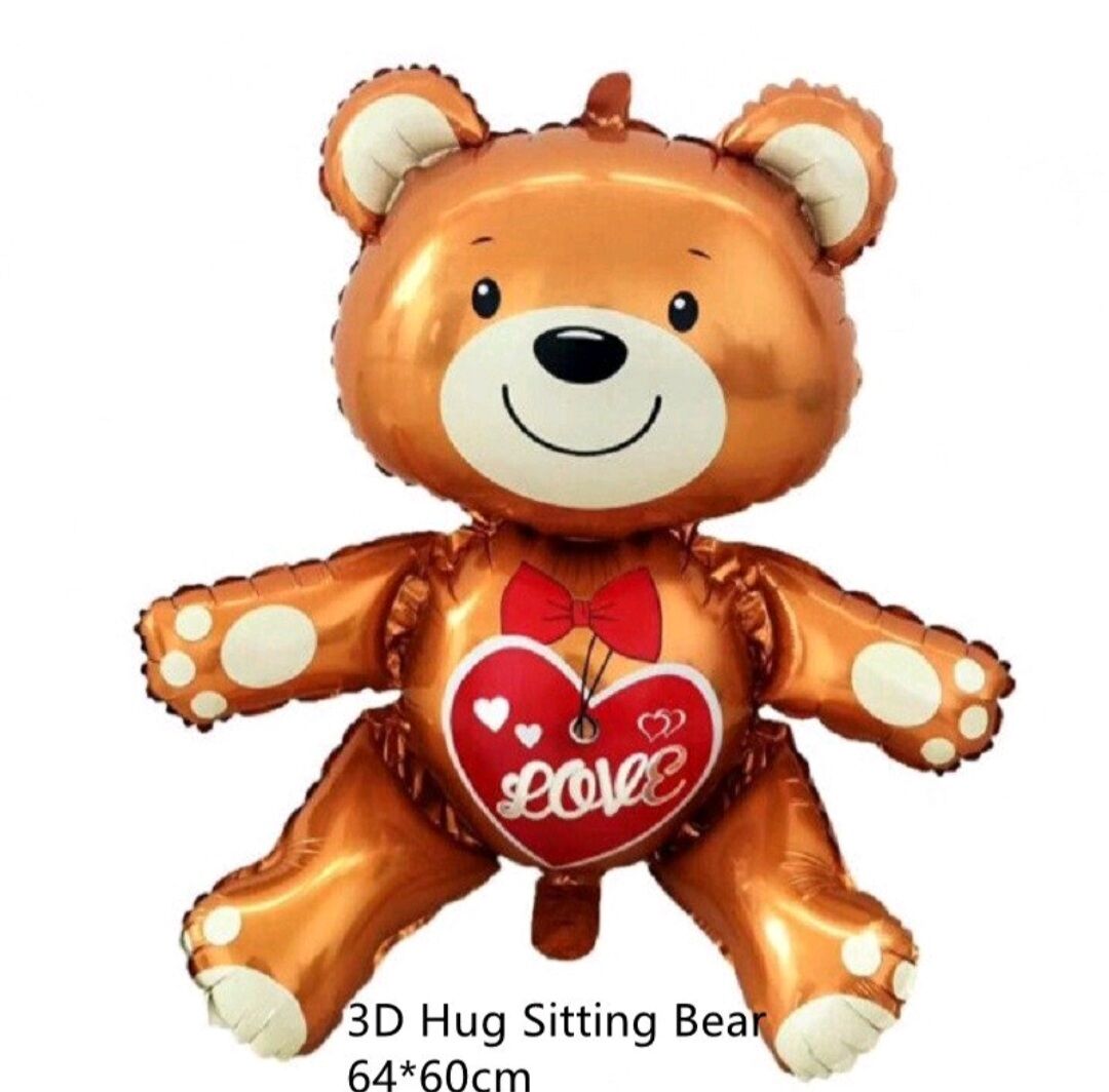 Valentine's Bear Foil Balloon